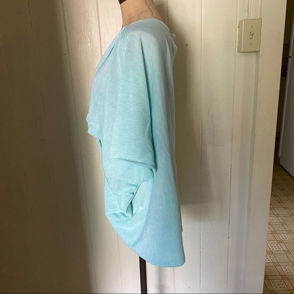 NEW SAVE THE OCEAN Knit Twist Poncho Wrap Light Green - Picture 4 of 15